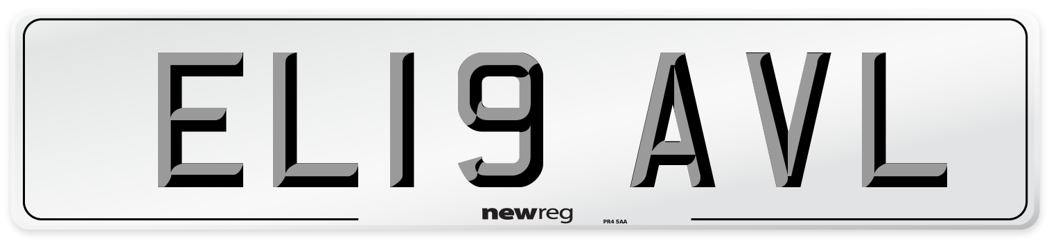 EL19 AVL Number Plate from New Reg